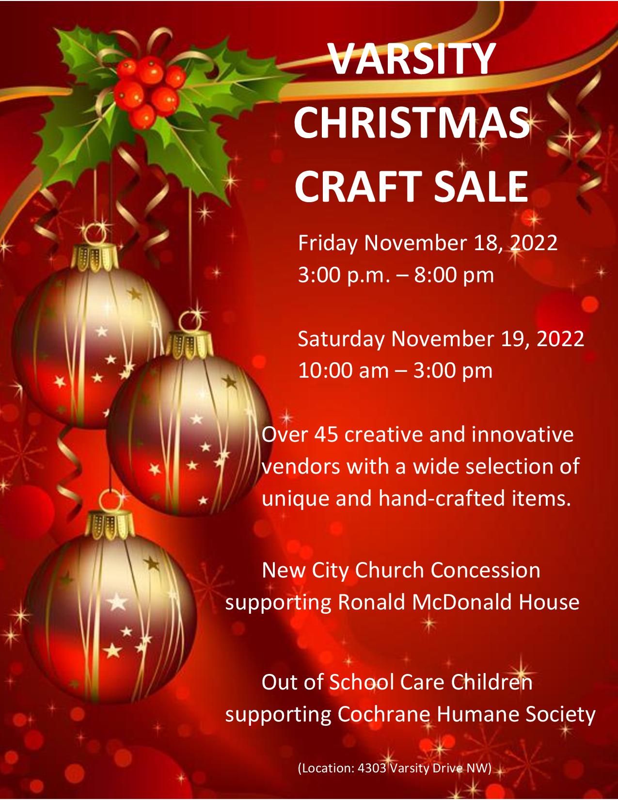 Craft Sale Posterpage001 Varsity Community Centre